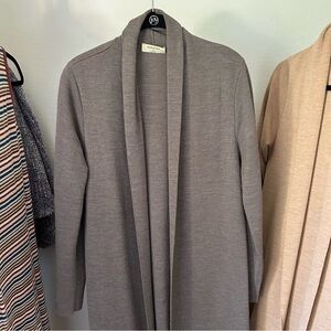 Babaton full length cardigan size medium mushroom